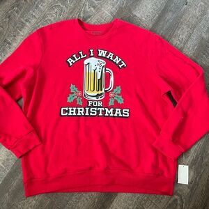 Hybrid Christmas Sweatshirt "All I Want for Christmas" is Beer-Size XXL